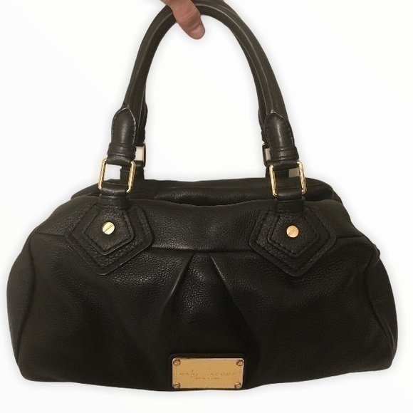 MARC JACOBS black leather satchel tote bag - Picture 1 of 12